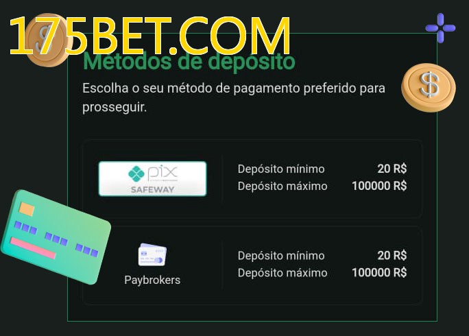 O cassino 175BET.COMbet oferece uma grande variedade de métodos de pagamento